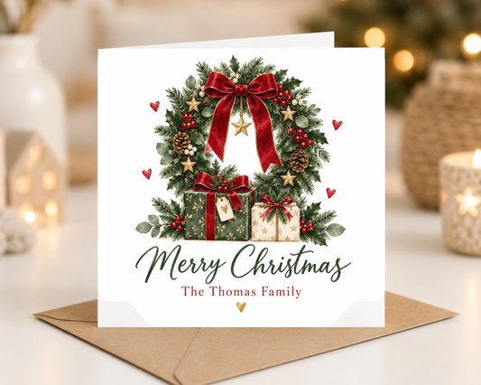 Traditional Wreath Card (Personalised)