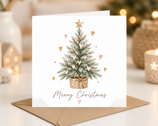 Blush Christmas Tree Card