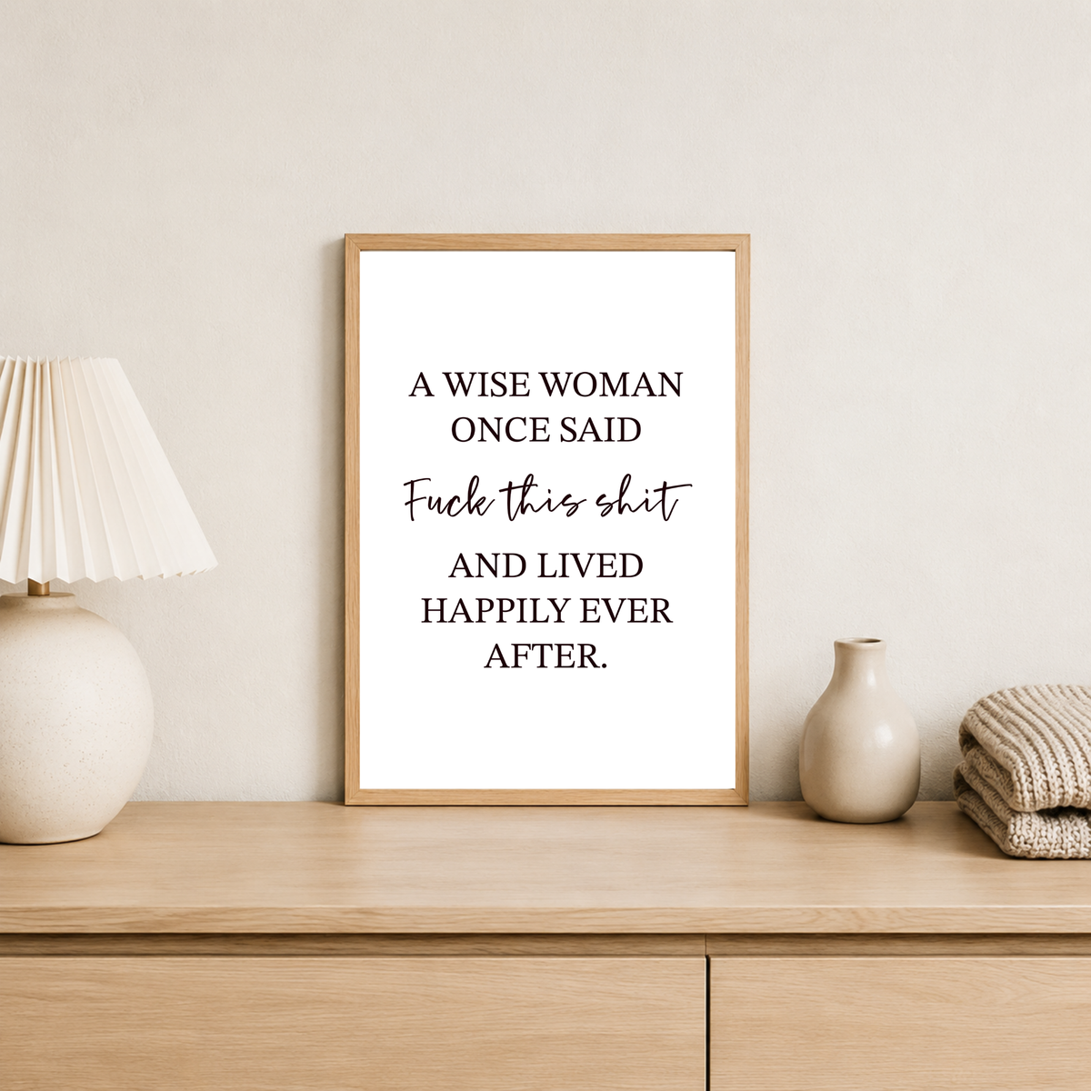 A wise woman print.